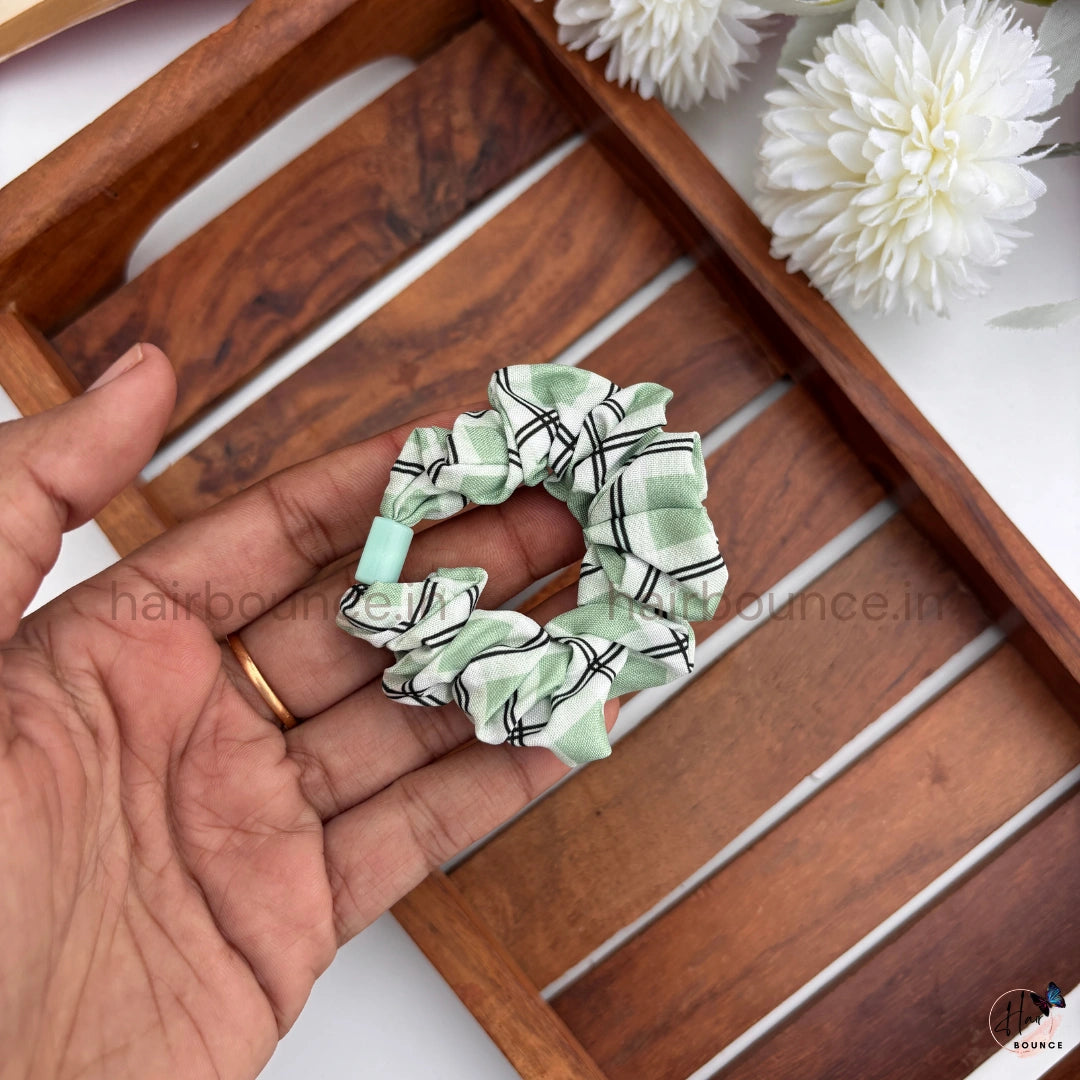 Pastel Checkered Scrunchie Hair Tie