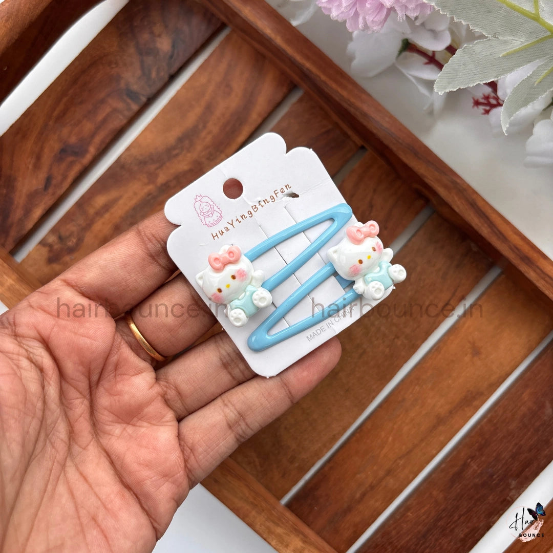Kitty Charm Snap Hair Clips – Pack of 2