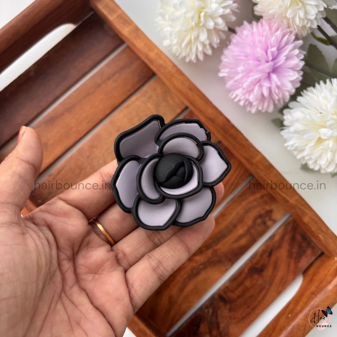 Elegant Rose Bloom Hair Claw Clip – Medium