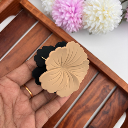 Dual Colour Hibiscus Hair Claw - Medium