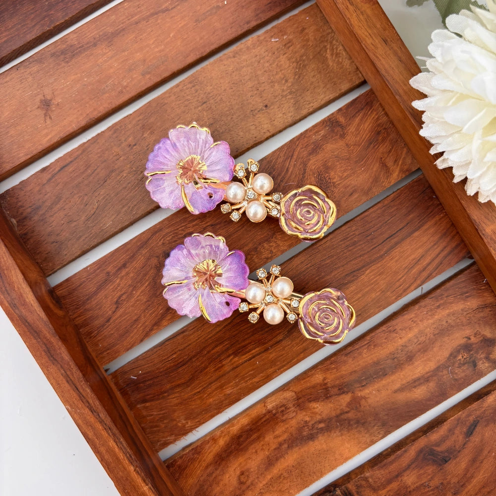 Pearl Bloom Garden Hair Clips