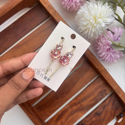 Elegant Crystal Flower Drop Hair Pins