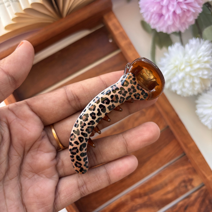 Cheetah Printed Banana Clip - Medium