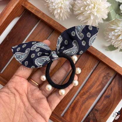 Paisley Pearl Bunny Ear Hair Tie