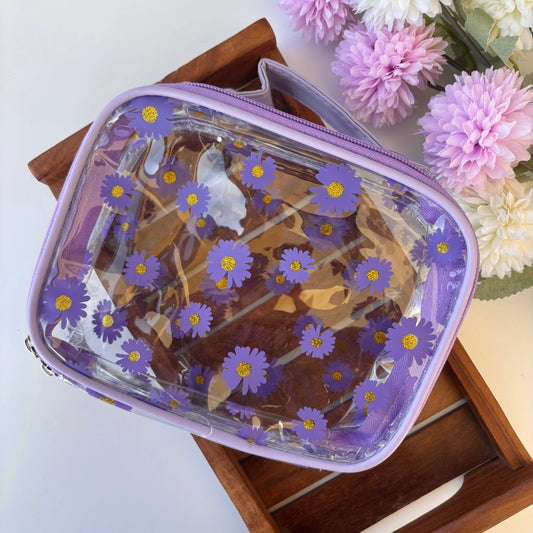 Daisy Bloom Transparent Pouch