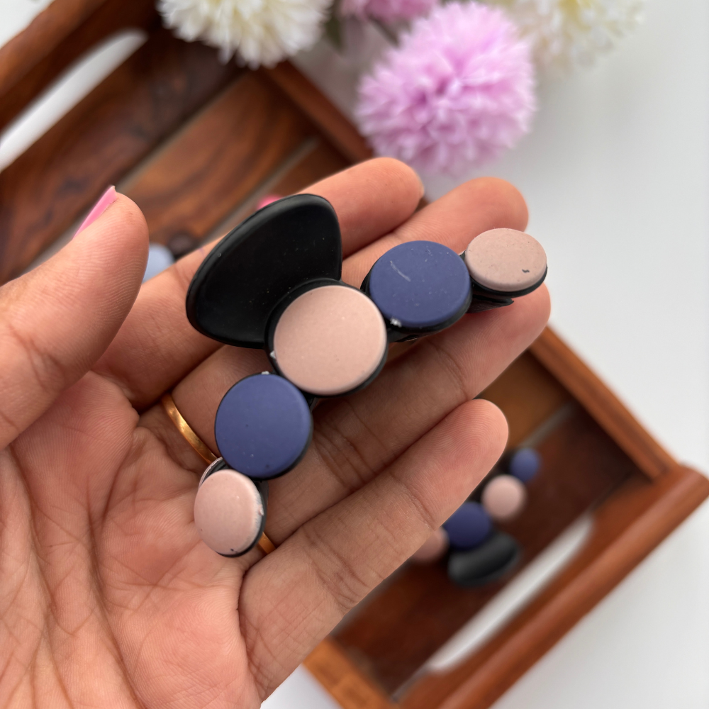 Colourful Dotted Hair Claw - Medium