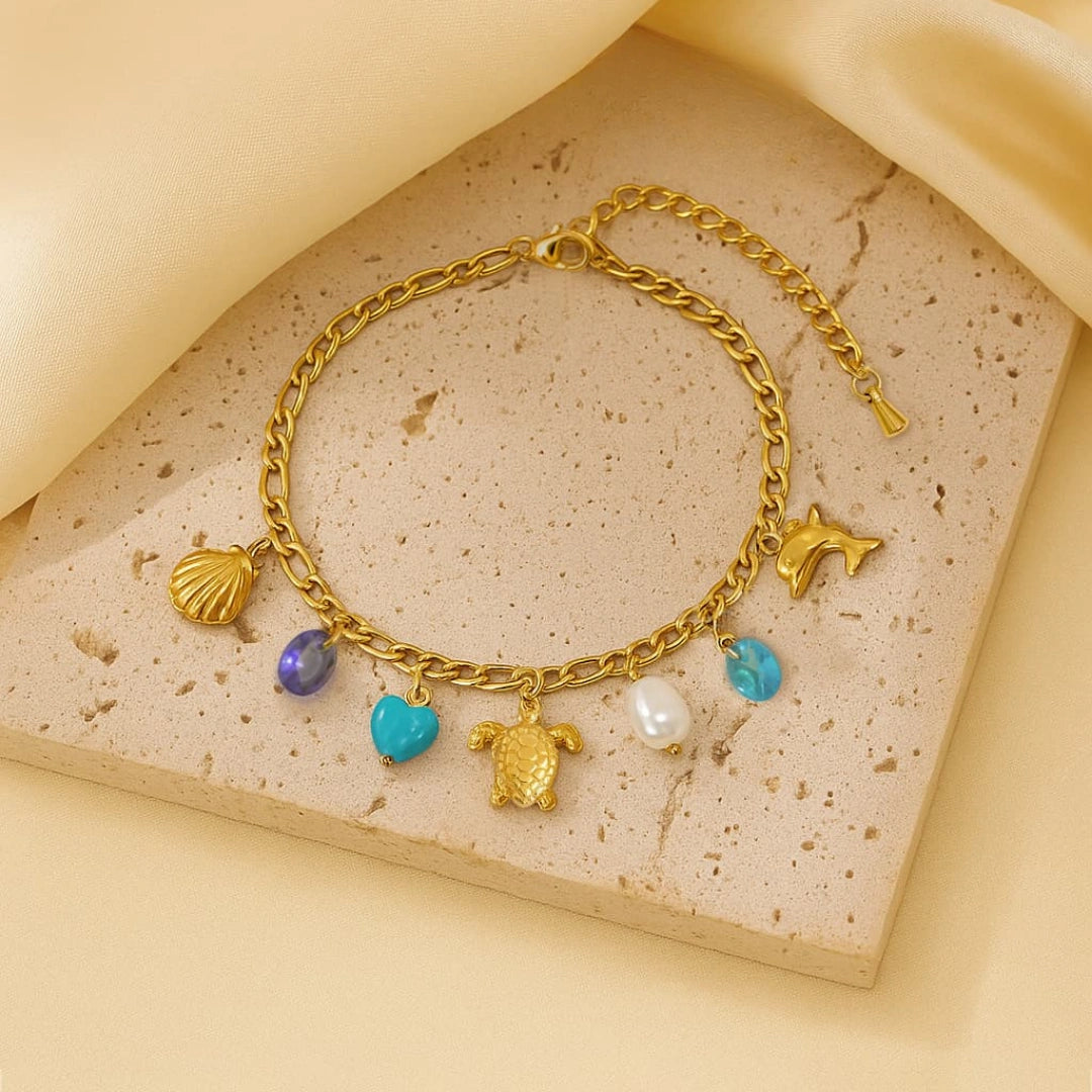 Golden Ocean Treasure Charm Bracelet