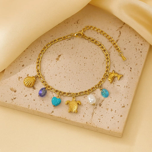 Golden Ocean Treasure Charm Bracelet