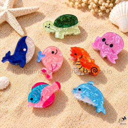Cute Sea Animal Hair Claw – Medium