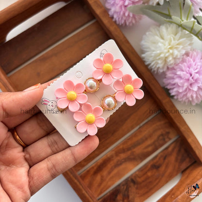 Daisy Pearl Snap Clips