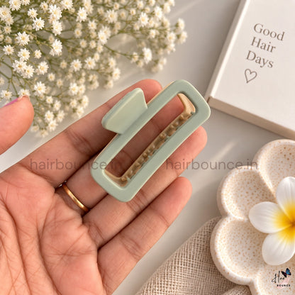 Dual Colour Rectangle Hair Claw - Medium