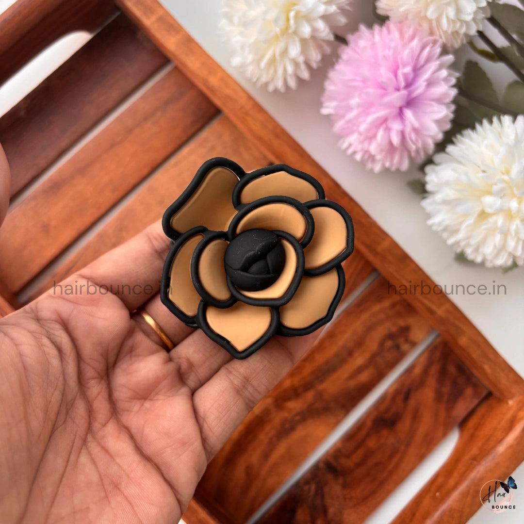 Elegant Rose Bloom Hair Claw Clip – Medium