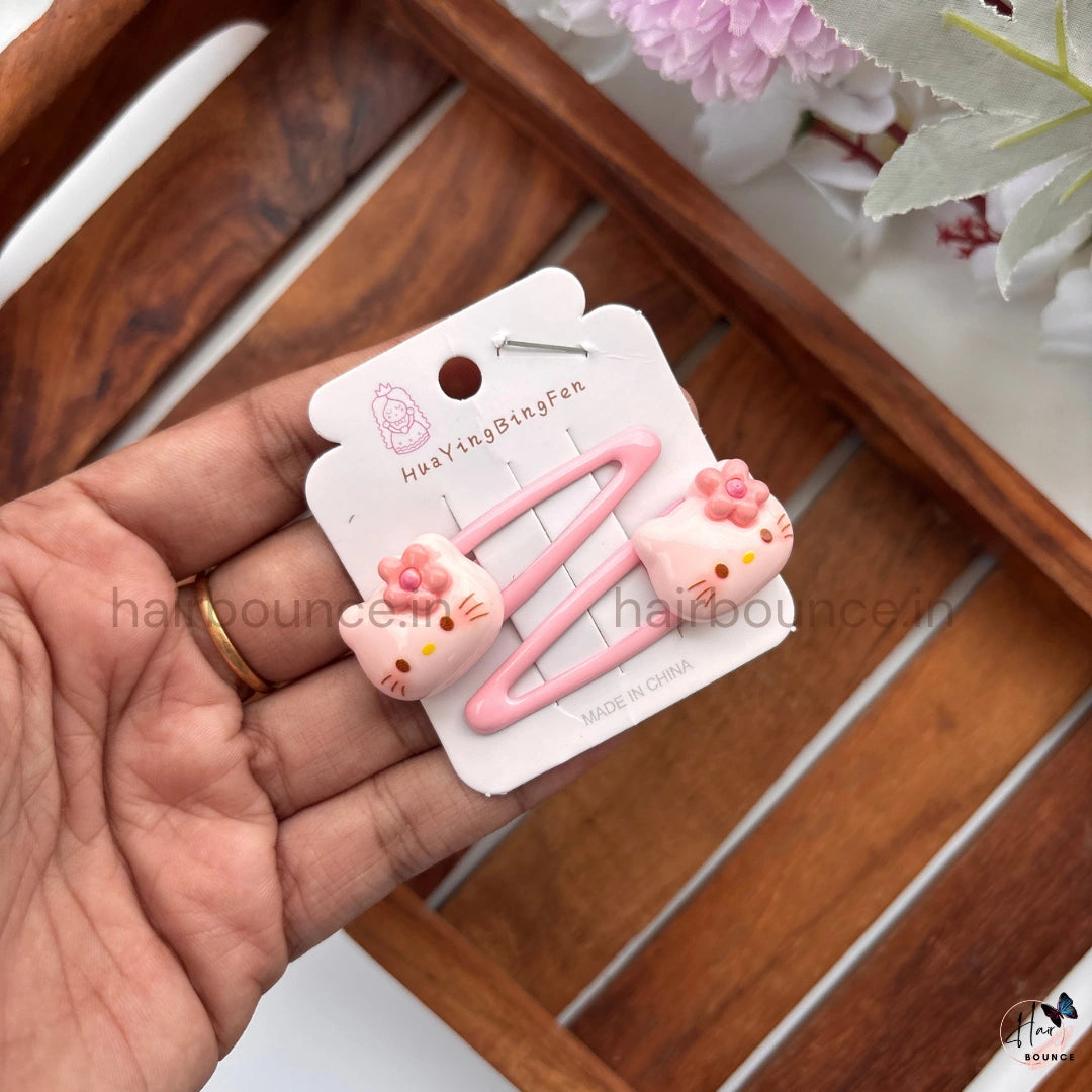 Kitty Charm Snap Hair Clips – Pack of 2