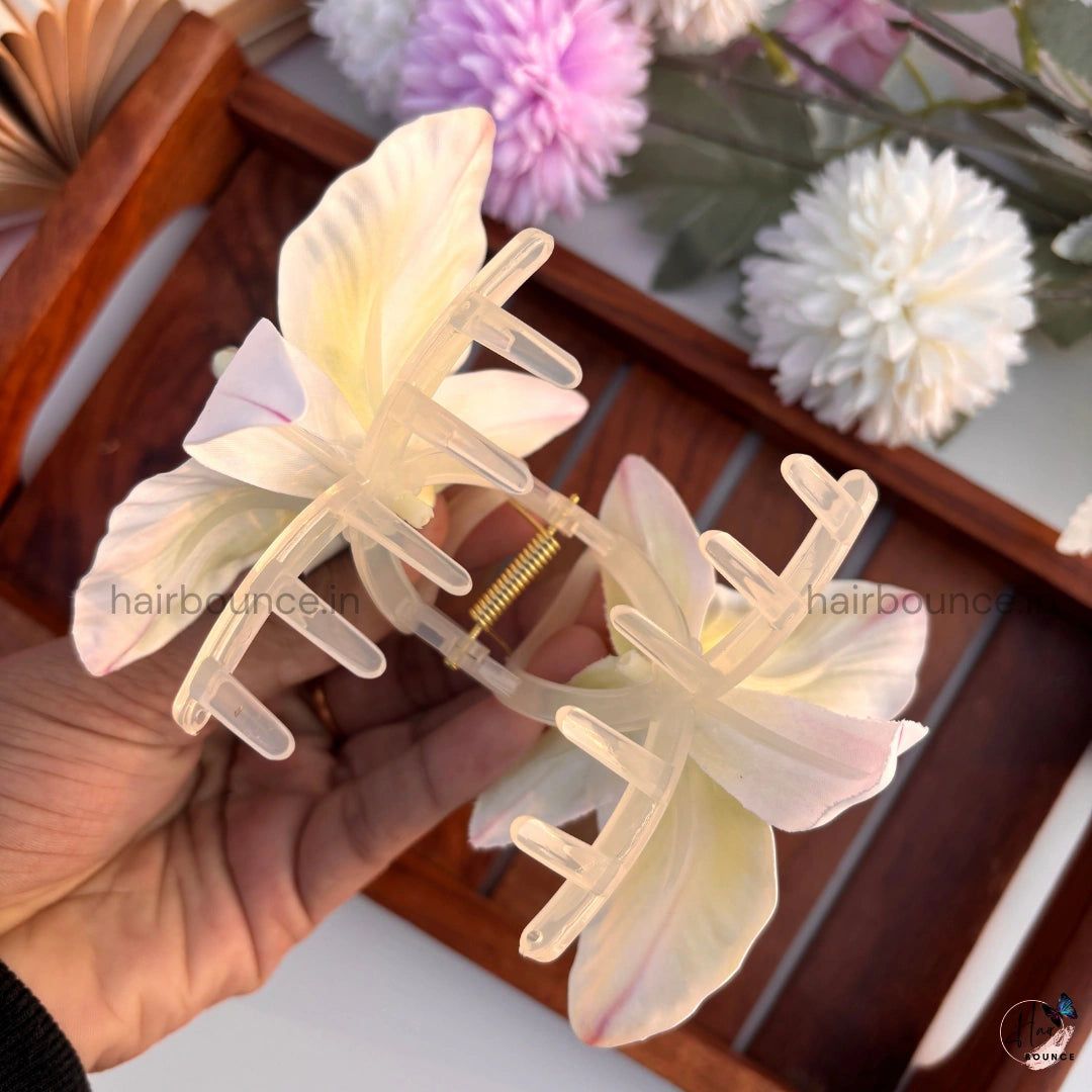 Elegant Orchid Bloom Hair Claw - Large