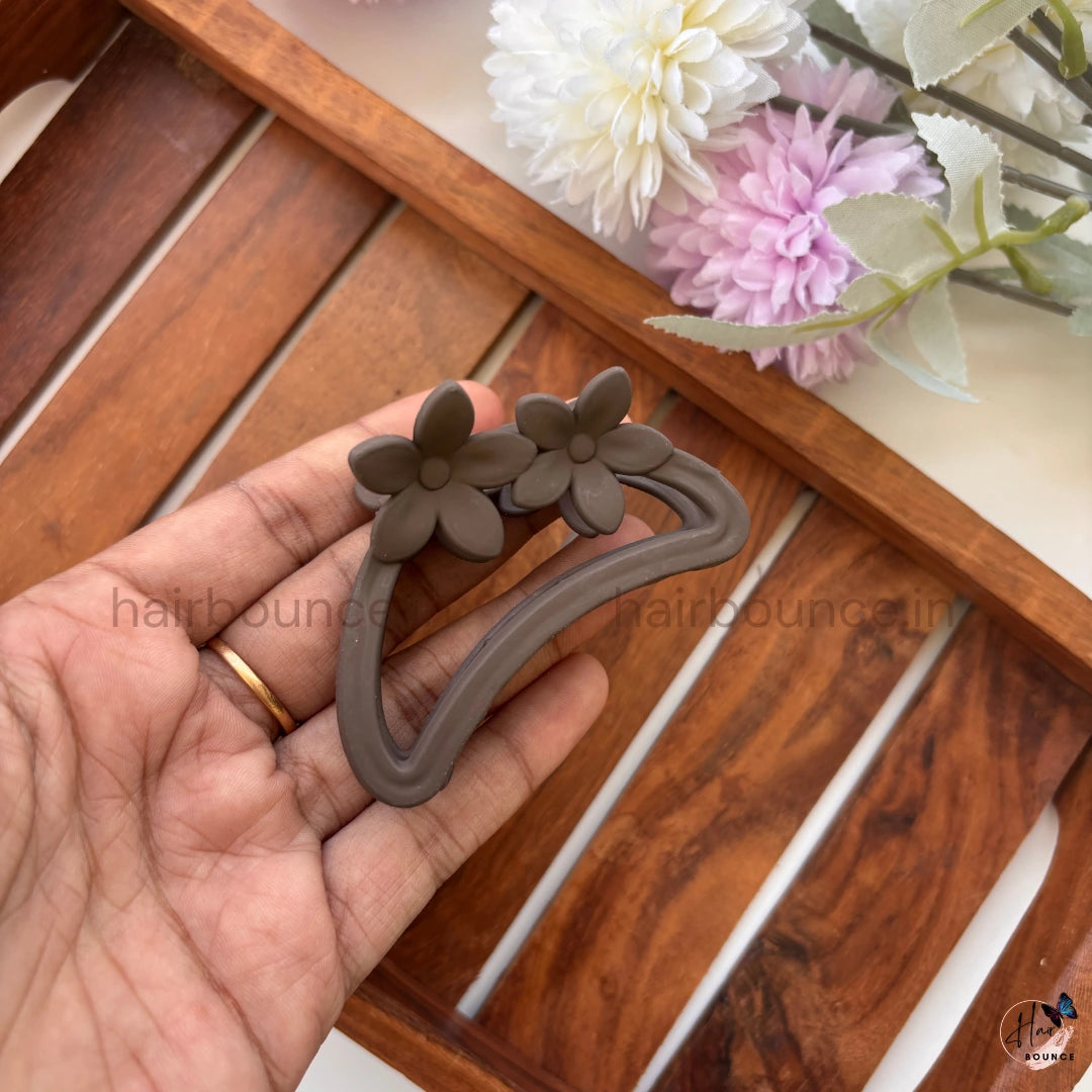 Floral Crescent Hair Claw for Women – Medium