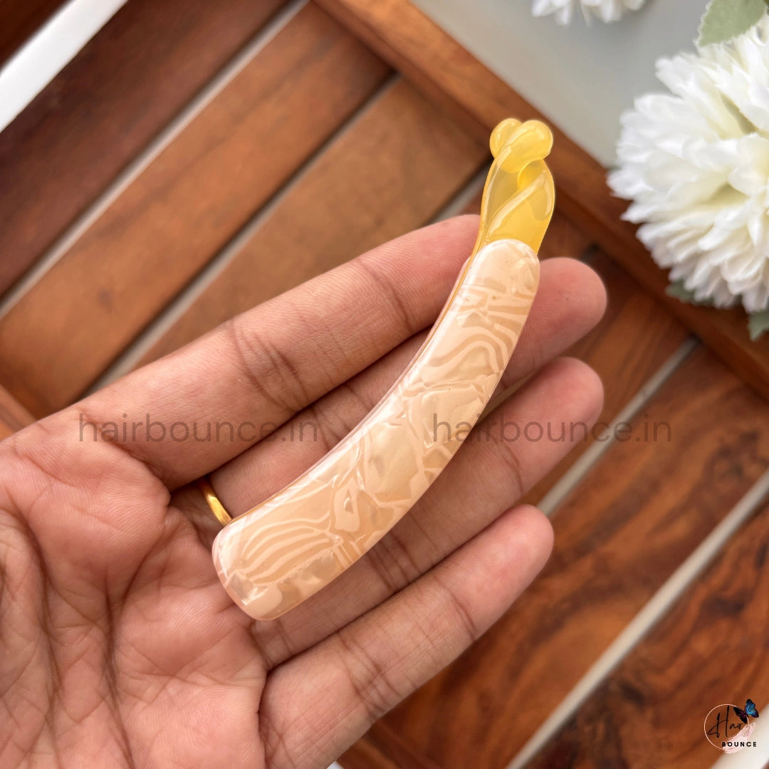 Elegant Marble French Banana Hair Clip – Medium