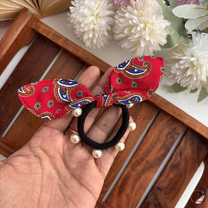 Paisley Pearl Bunny Ear Hair Tie