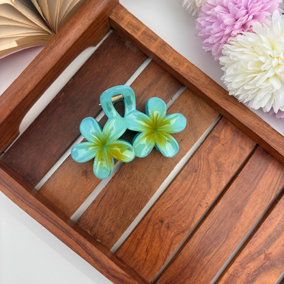 Shinny Lilly Double Flower Hair Claw - Large