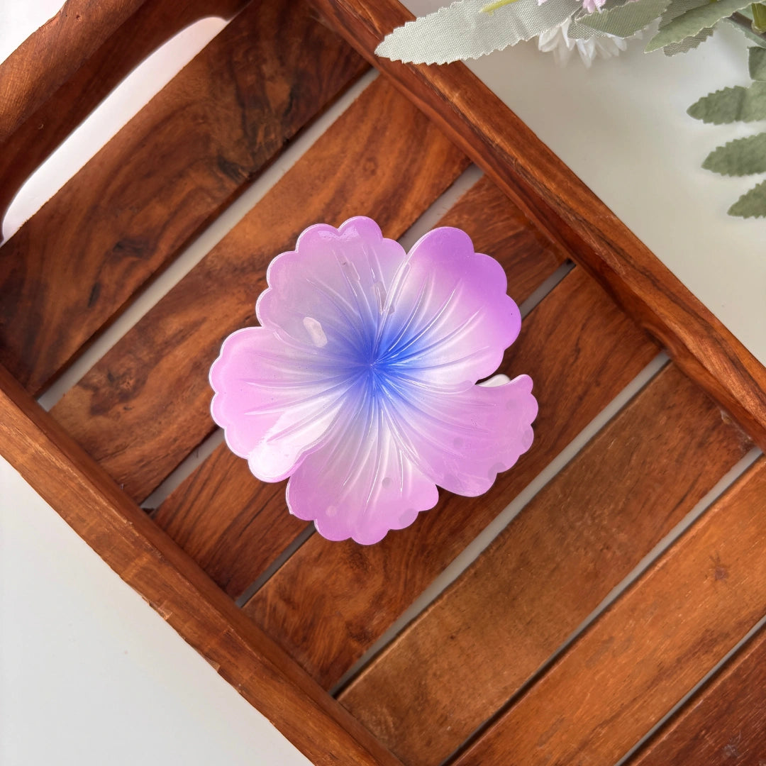 Pastel Bloom Hibiscus Hair Claw - Large