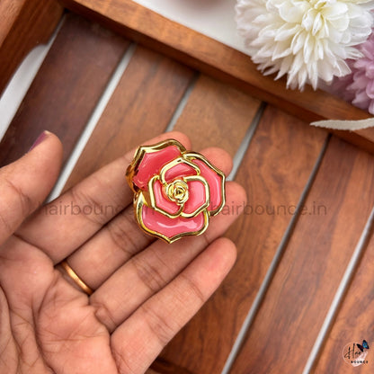 Golden Bloom Rose Hair Claw – Small