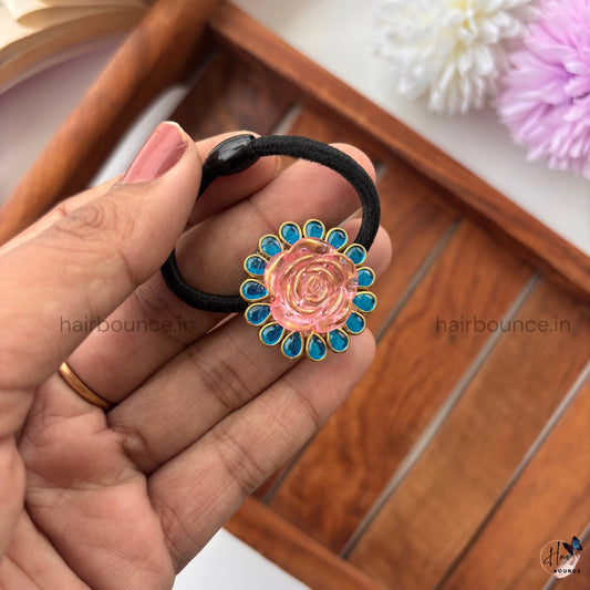 Pink Rosette Aura Hair Tie