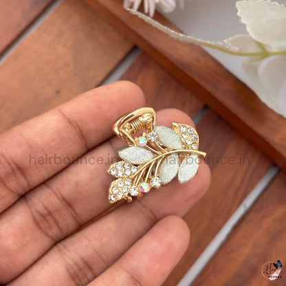 Crystal Leaf Mini Hair Claw Clips – Pack of 6