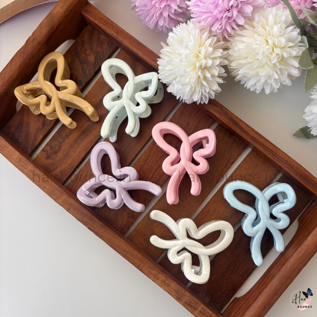 Pastel Butterfly Loop Hair Claw – Medium