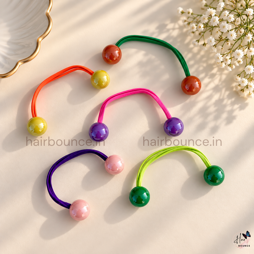 Colour Pop Double Ball Hair Ties – Pack of 5