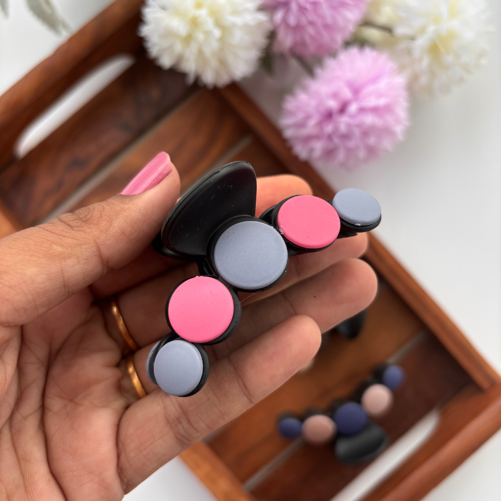 Colourful Dotted Hair Claw - Medium