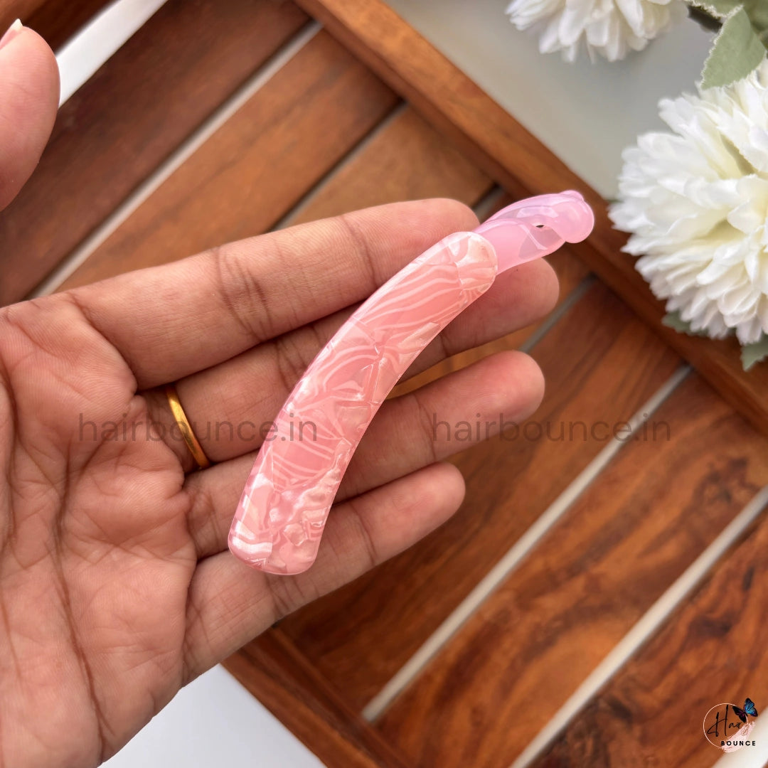 Elegant Marble French Banana Hair Clip – Medium