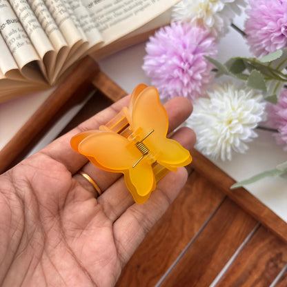 Double Petal Rainbow Butterfly Hair Claw – Medium