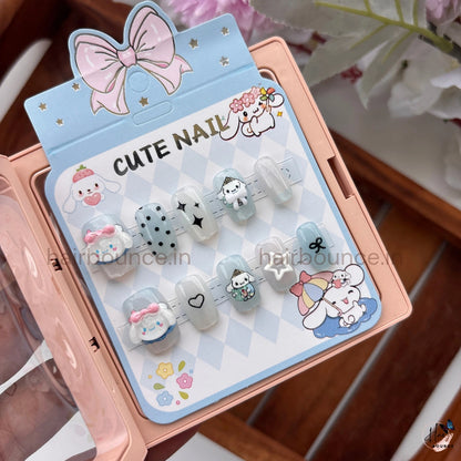 Cute Cartoon Kids Press-On Nail Set – Reusable Fake Nails (Character Designs)