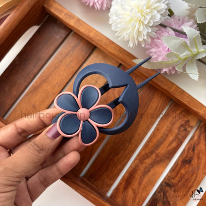 Pastel Blossom Hair Fork Clip - Large