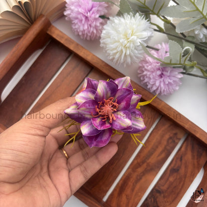 Elegant Bloom Floral Hair Claw - Large