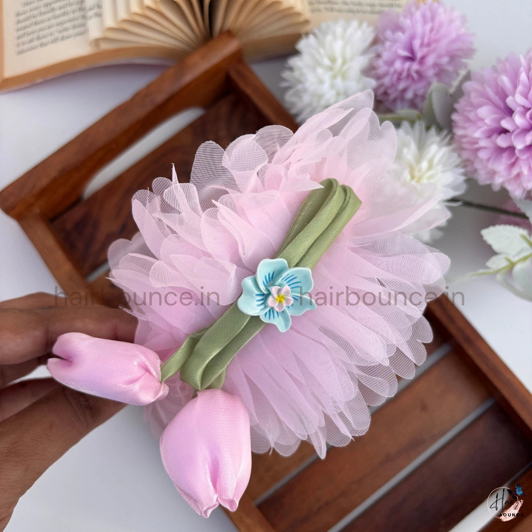 Bloom Bliss Tulle Hair Clip for Girls - Assorted Colour Flowers