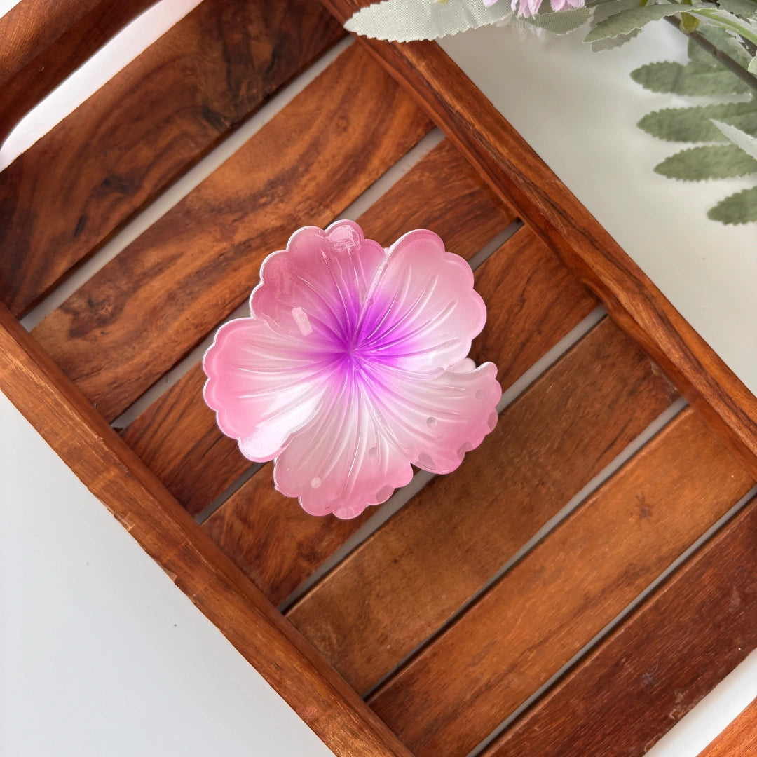 Pastel Bloom Hibiscus Hair Claw - Large