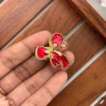 Bow Charm Metal Hair Claw Clip - Small