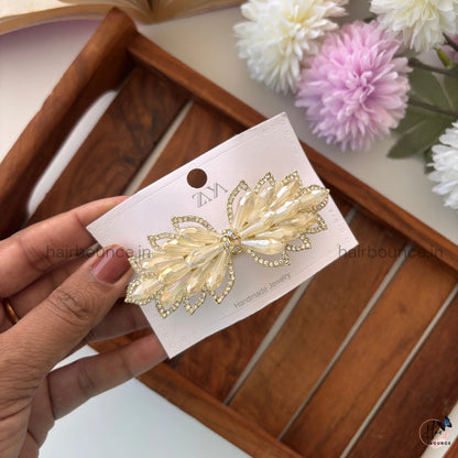 Aurora Petal Crystal Bar Clip