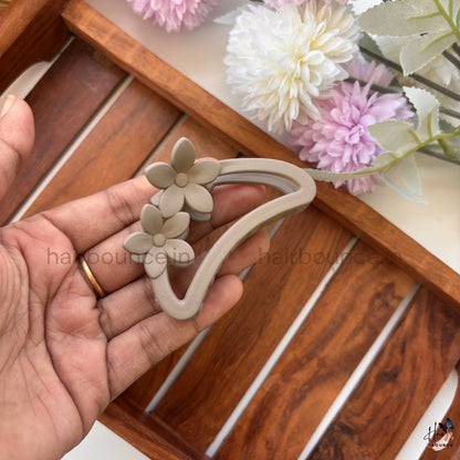 Floral Crescent Hair Claw for Women – Medium