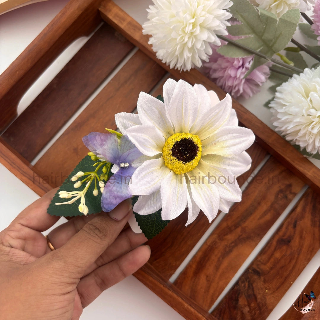 Sunflower Bloom Floral Alligator Clip