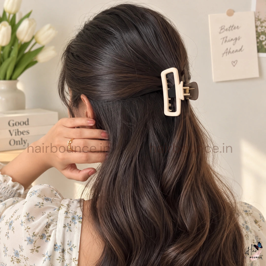 Dual Colour Rectangle Hair Claw - Medium