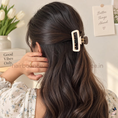 Dual Colour Rectangle Hair Claw - Medium