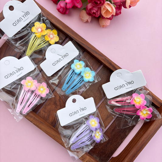 Pearl Flower Tic Tac Hair Clips