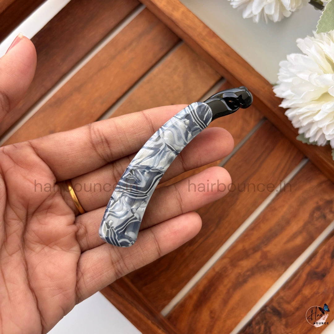 Elegant Marble French Banana Hair Clip – Medium