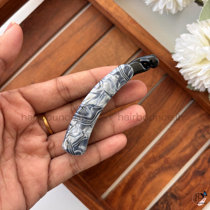 Elegant Marble French Banana Hair Clip – Medium