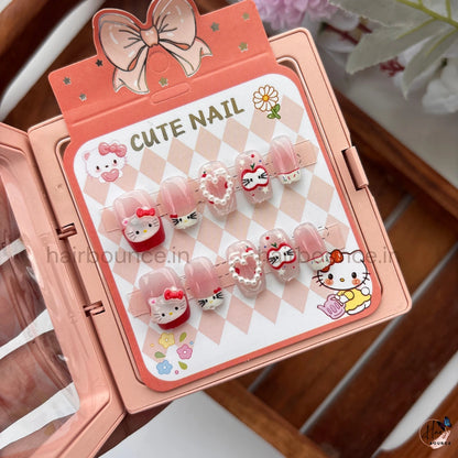 Cute Cartoon Kids Press-On Nail Set – Reusable Fake Nails (Character Designs)