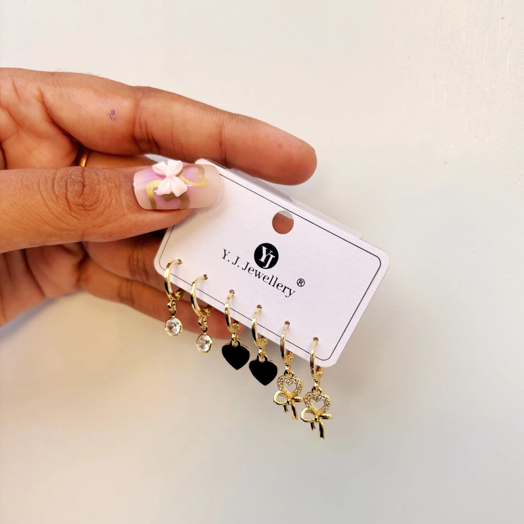 Heart Bow Hoop Set - Set of 3