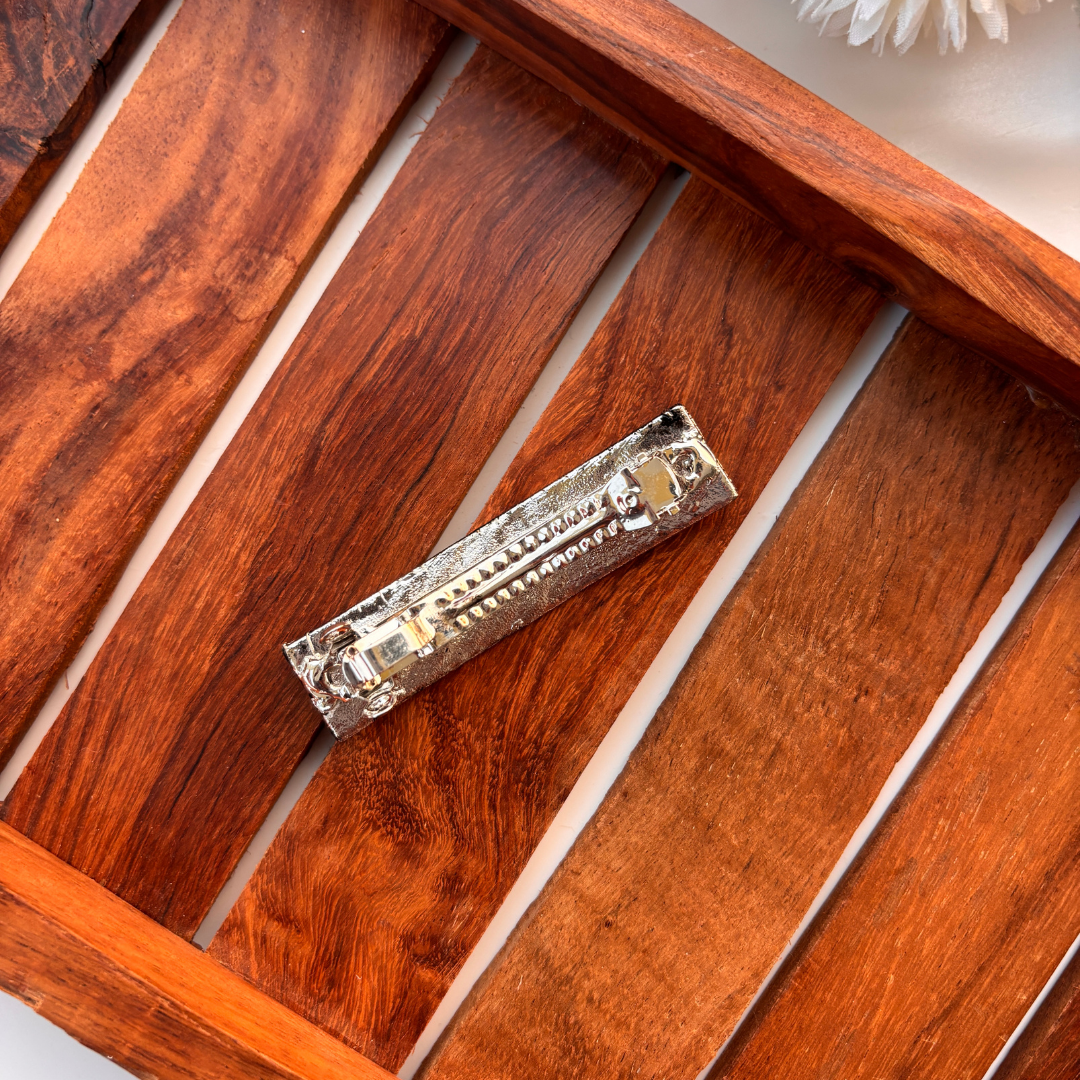 Antique Floral Engraved Hair Clip