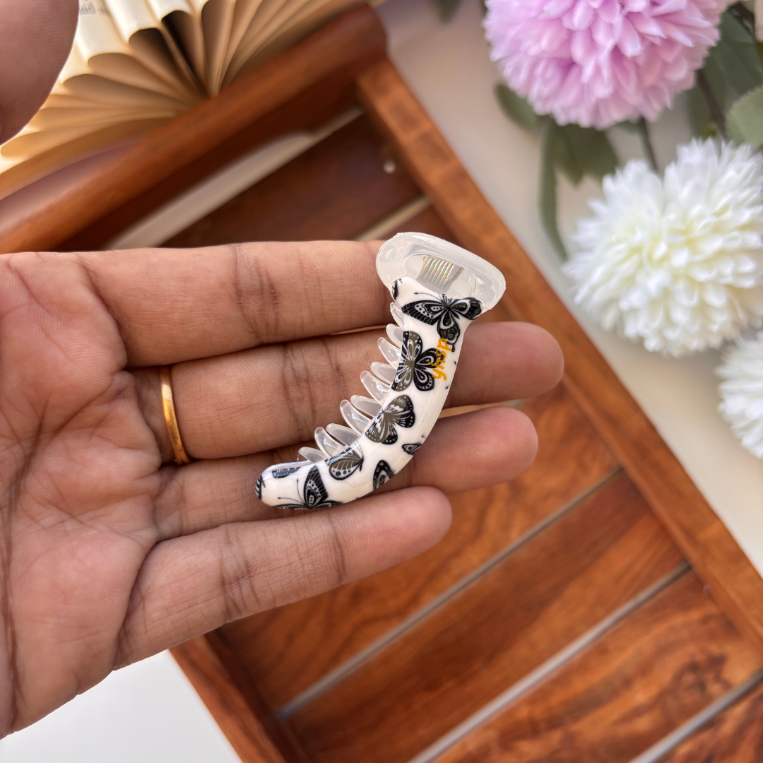 Butterfly Printed Banana Clip - Small