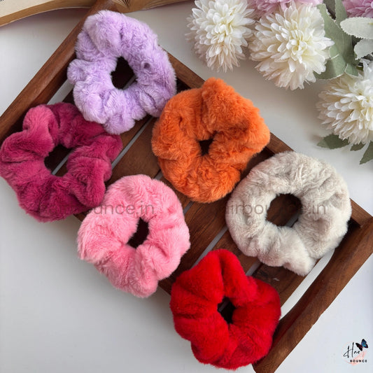 Fluffy Faux Fur Scrunchie Hair Tie